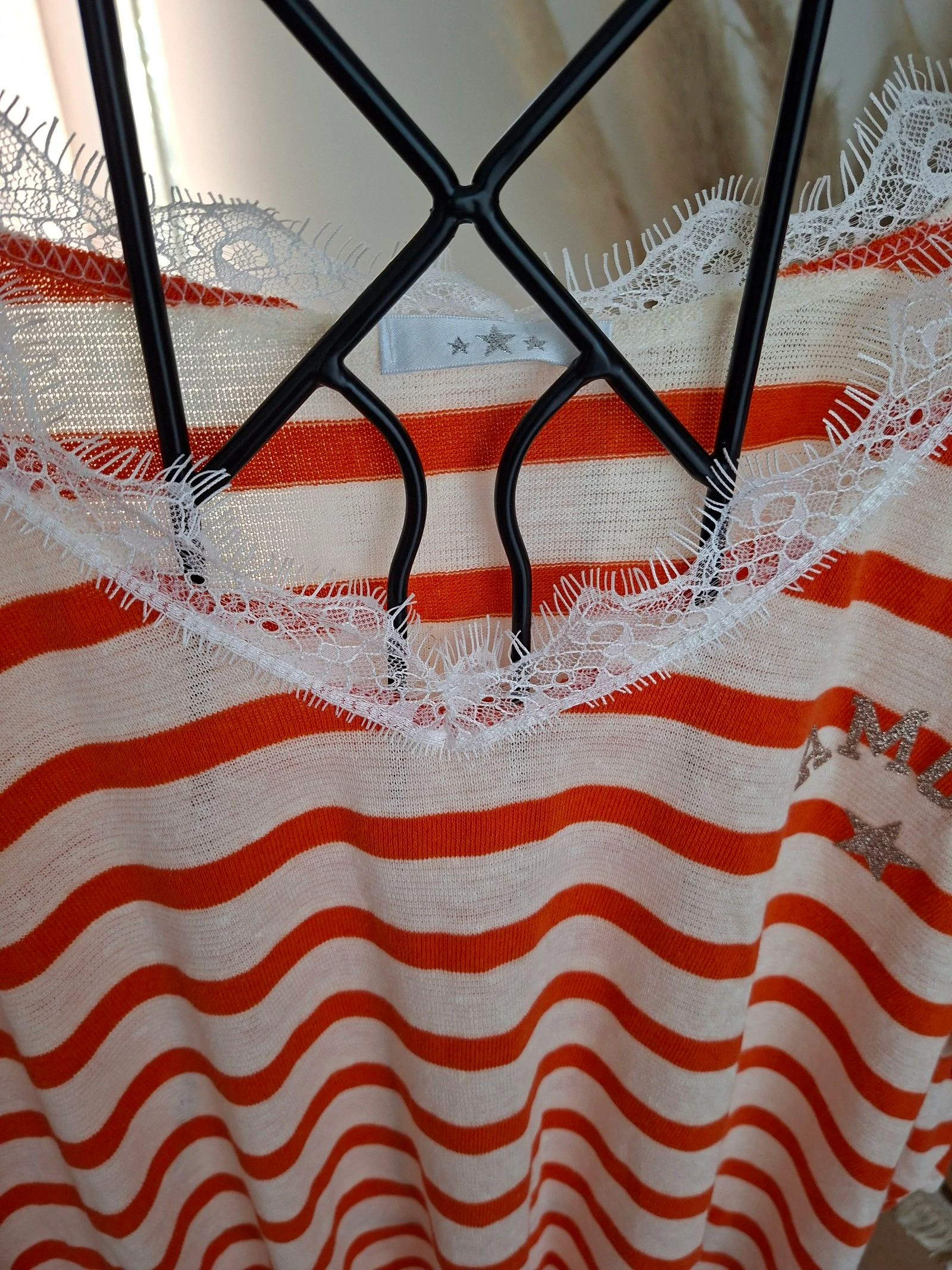 Blusa marinière laranja tamanho único – photo 3